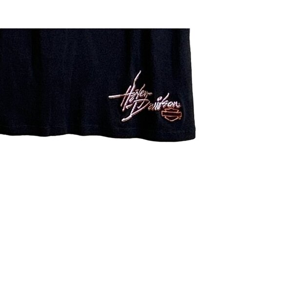 Harley Davidson Women's Black Daytona Beach Embroidered Ribbed Tank Top Size Lar - Picture 5 of 7